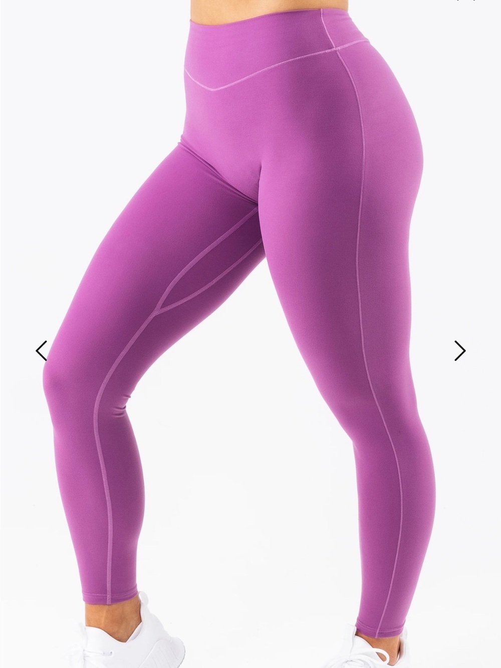 Alphalete Purple Contrast-Stitch Leggings